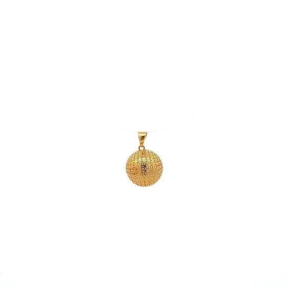 18K Gold Pendant Charm Money Lucky Coin 1.11 grams